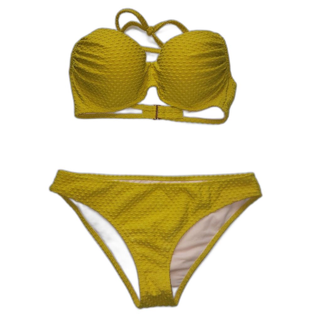 Shade & Shore Mustard Yellow Bikini Swimsuit Set